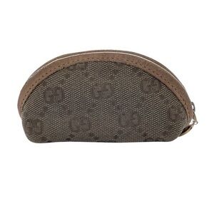 Gucci RARE Mini Vintage GG Logo Brown Canvas Coin Pouch